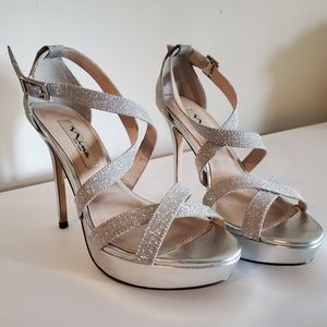 Silver Metallic Platform Heel